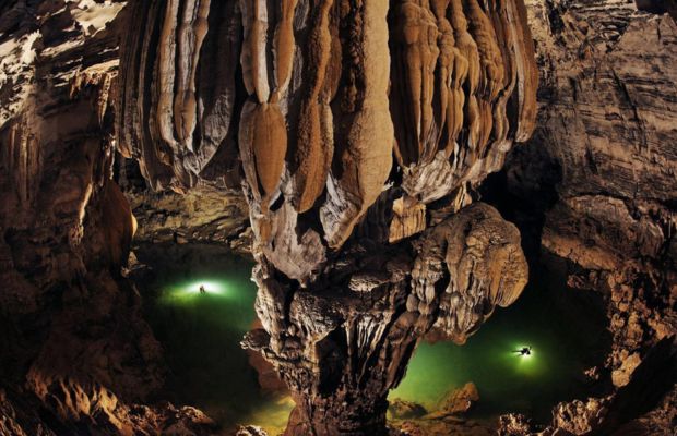 Stalagmites inside Son Doong Cave